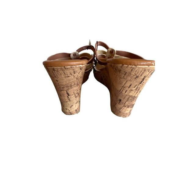 Lane Bryant Womens Multi-Strap Cork Wedge Sandals Size 10W Brown Gold Snake Prin - Picture 3 of 8